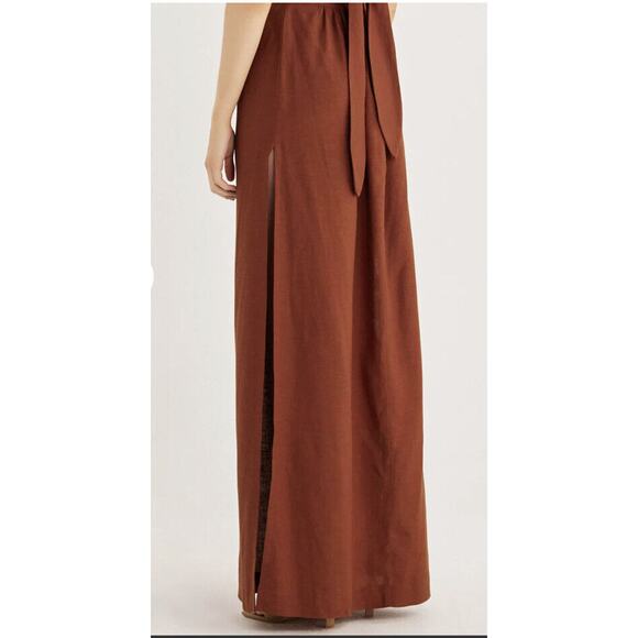 Rumer The Label Roam Maxi Skirt Size Small Brown Side Slit - Picture 2 of 13